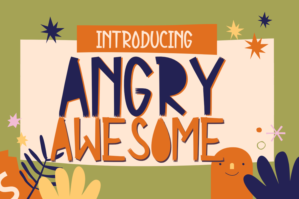 Angry Awesome - Quirky Playful Font, a Handwritten Font by Letterayu Studio