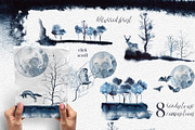 Watercolor Blurred Forest Clipart, an Animal Illustration by ArtCreationsDesign (Thumbnail 4 of 5)