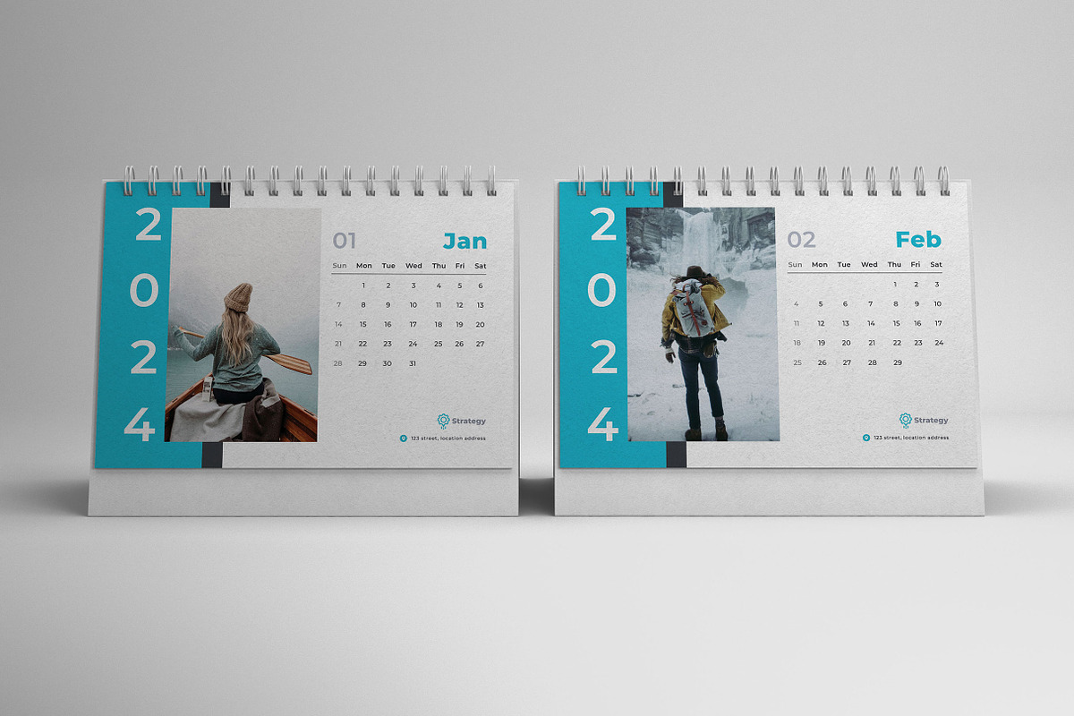 Desk Calendar 2024, a Print Template by Uiparvin (Photo 2 of 2)