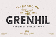 Grenhil - Handmade Vintage Font, a Sans Serif Font by Vultype Co. (Thumbnail 1 of 10)