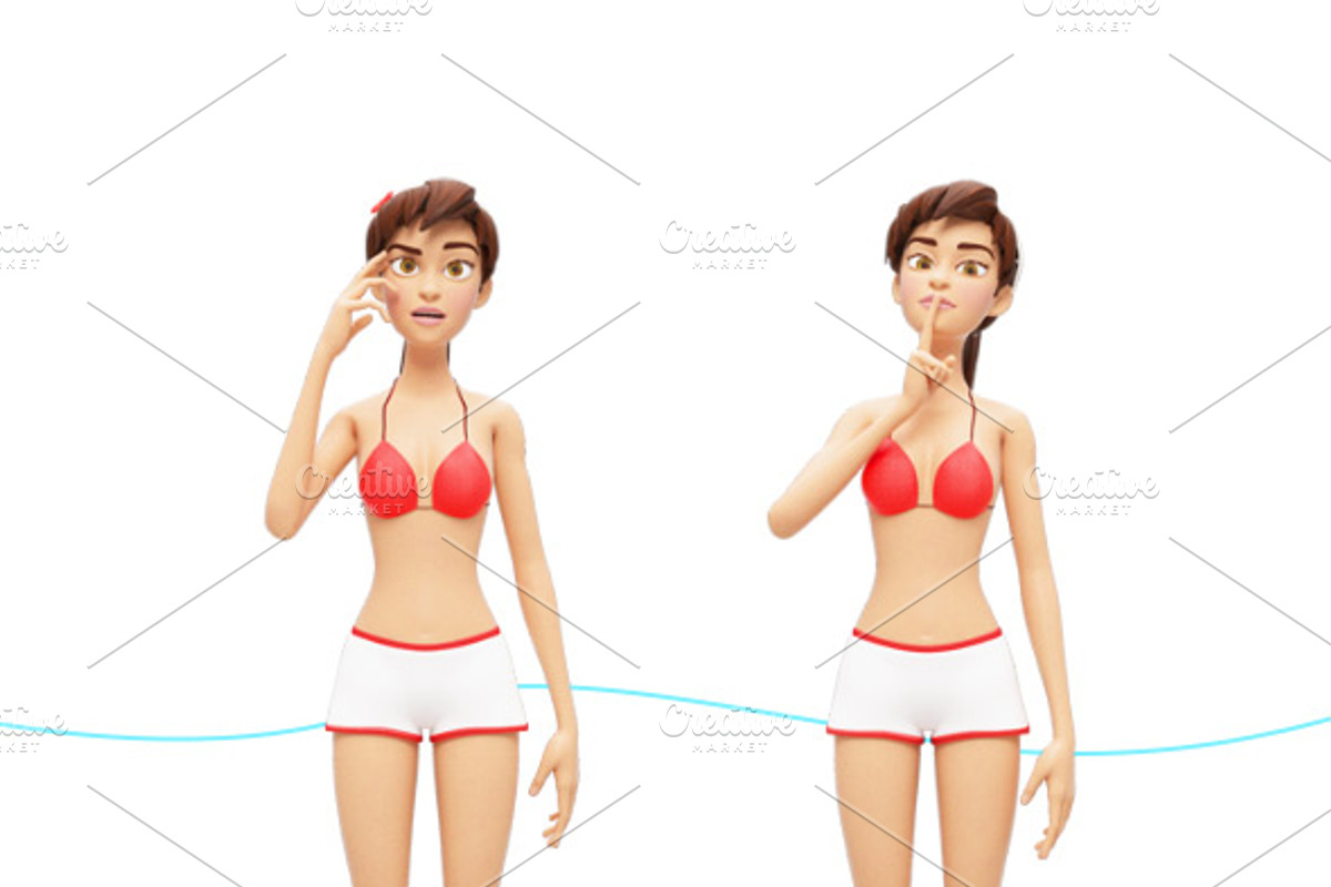 Jenny Swimsuit Character Promo Kit, a Person Illustration by Oleg Ribar (Photo 21 of 27)