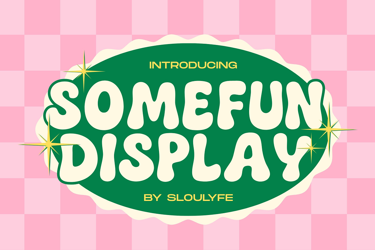 Somefun Retro Pop Display, a Sans Serif Font by Sloulyfe (Photo 1 of 10)