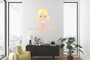 Girls Gymnastics Cute Clipart/ 3, an Education Illustration by Rasveta (Thumbnail 8 of 10)
