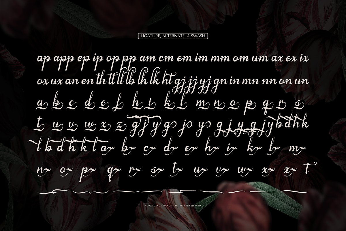 Arthemy Rorelia | Calligraphy Font, a Script Font by Denustudios (Photo 12 of 12)