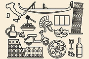 Italy Set Outlined & Colored, an Outline Icon by DeniseUytiepo (Thumbnail 3 of 5)