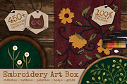Embroidery Art Brushes For Procreate, a Brush Add-On by bokettori (Thumbnail 1 of 42)