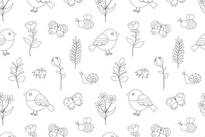 Spring Graphics Pattern. Spring SVG