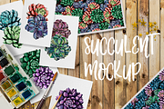 Succulent mockup on transparent back, a Decorative Illustration by Kseniia (Thumbnail 3 of 3)