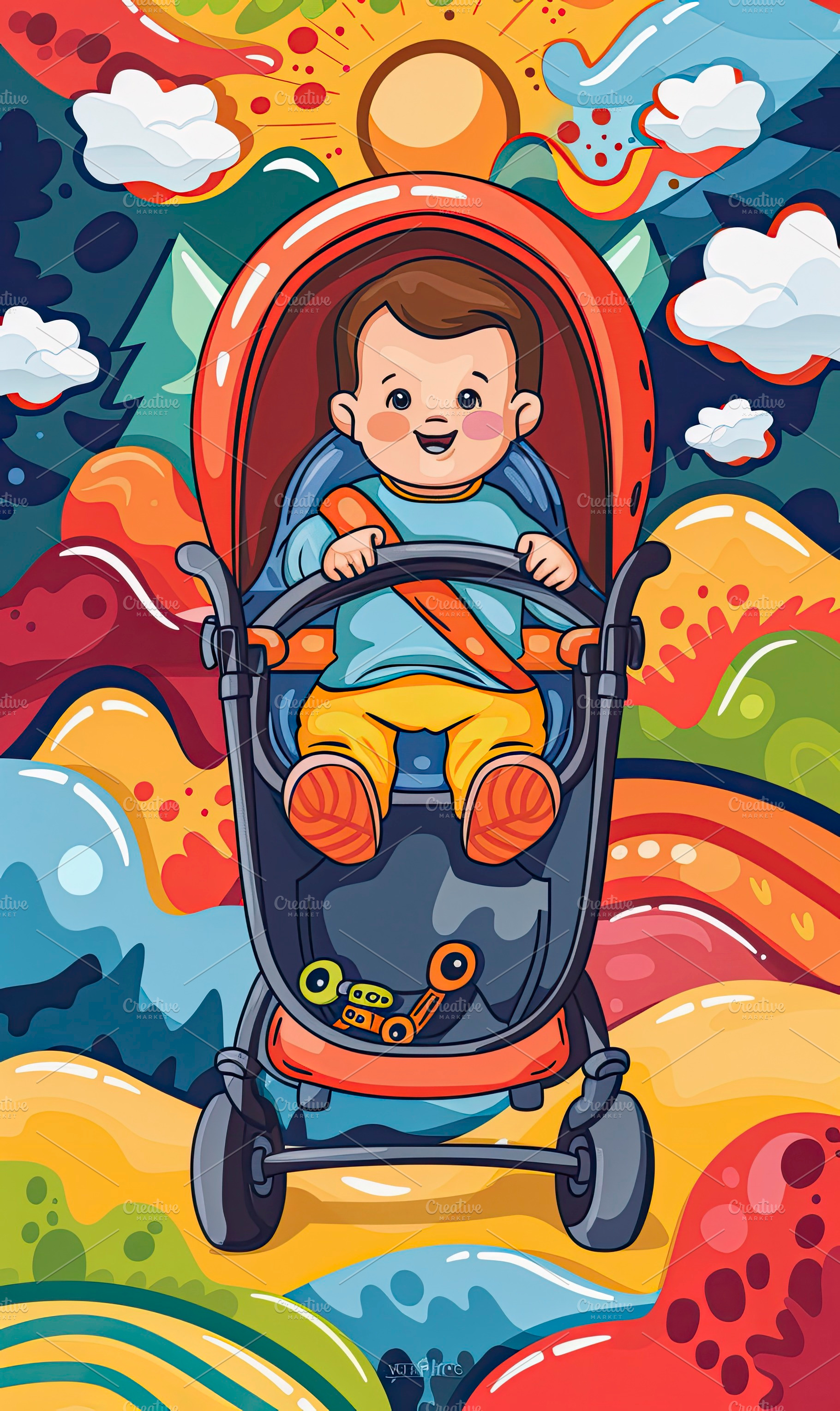 Bright and cheerful illustration of, a Photo by LOGOCREATIVE
