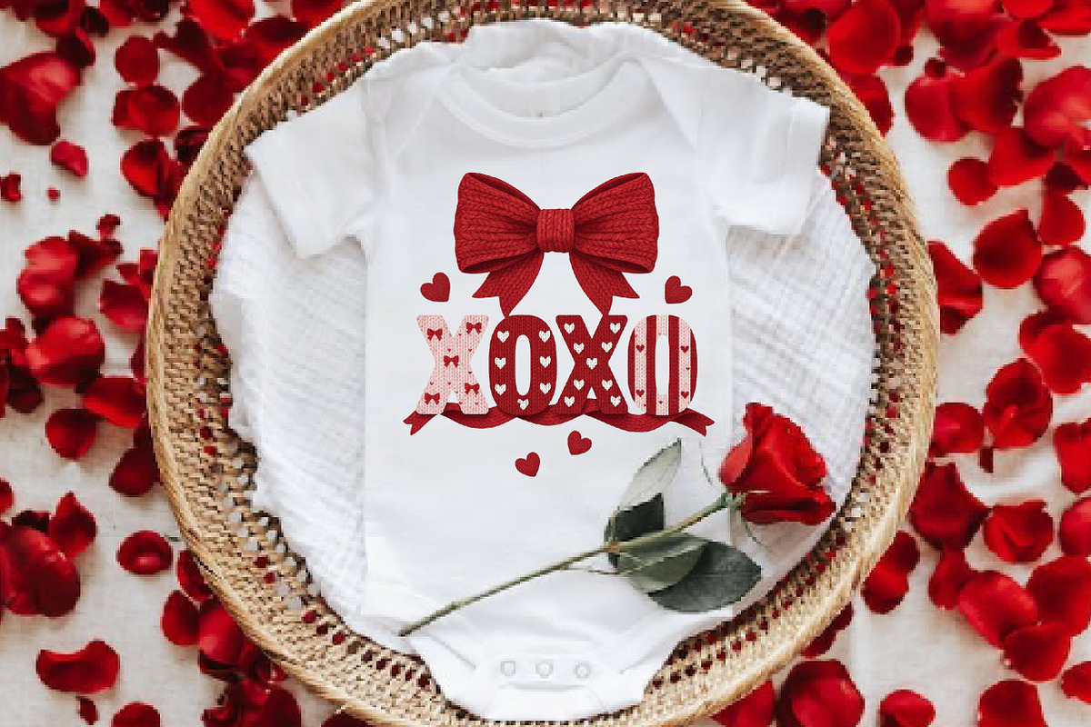 Chunky Crochet XOXO PNG, Knitted Bow, an Illustration by DreamArtGraphic (Photo 6 of 6)