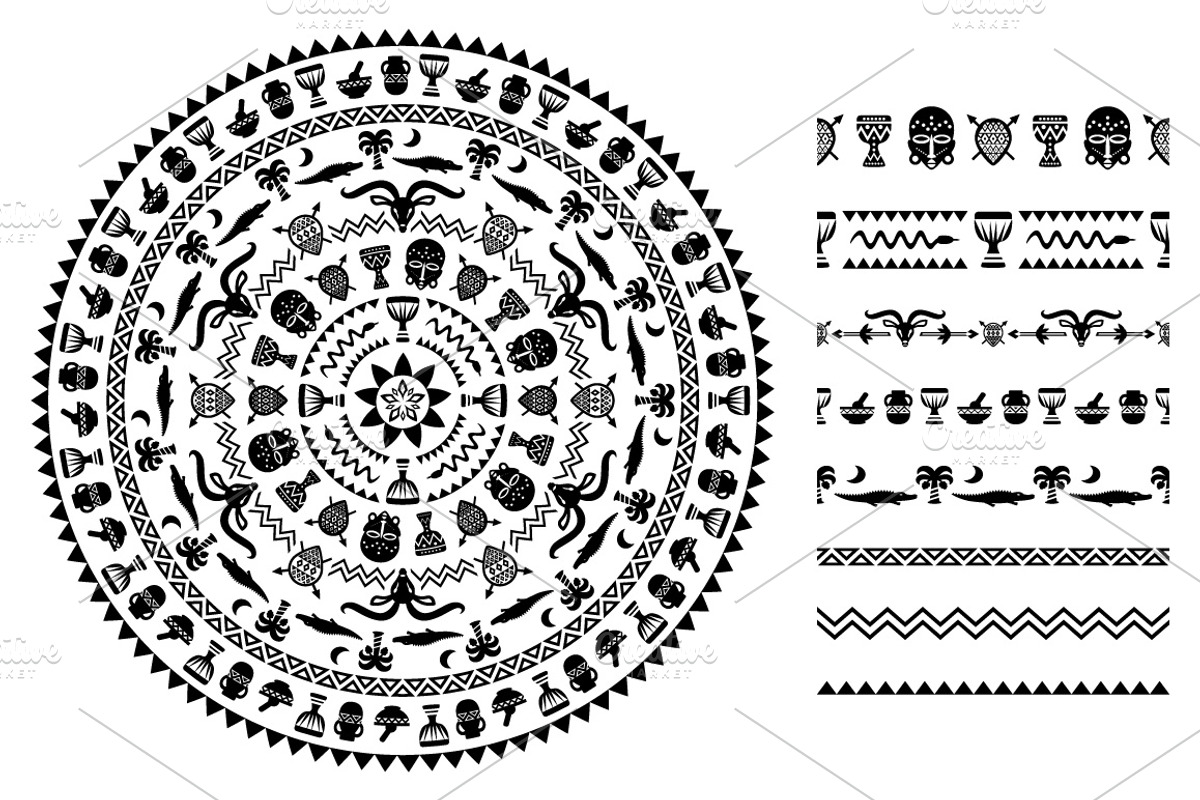 African Tribal Ornaments & Brushes, a Pattern Graphic by Lianella's Shop (Photo 3 of 5)