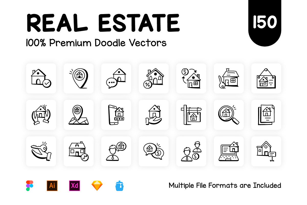 Real Estate Icons, an Outline Icon by Brickclay (Photo 1 of 9)