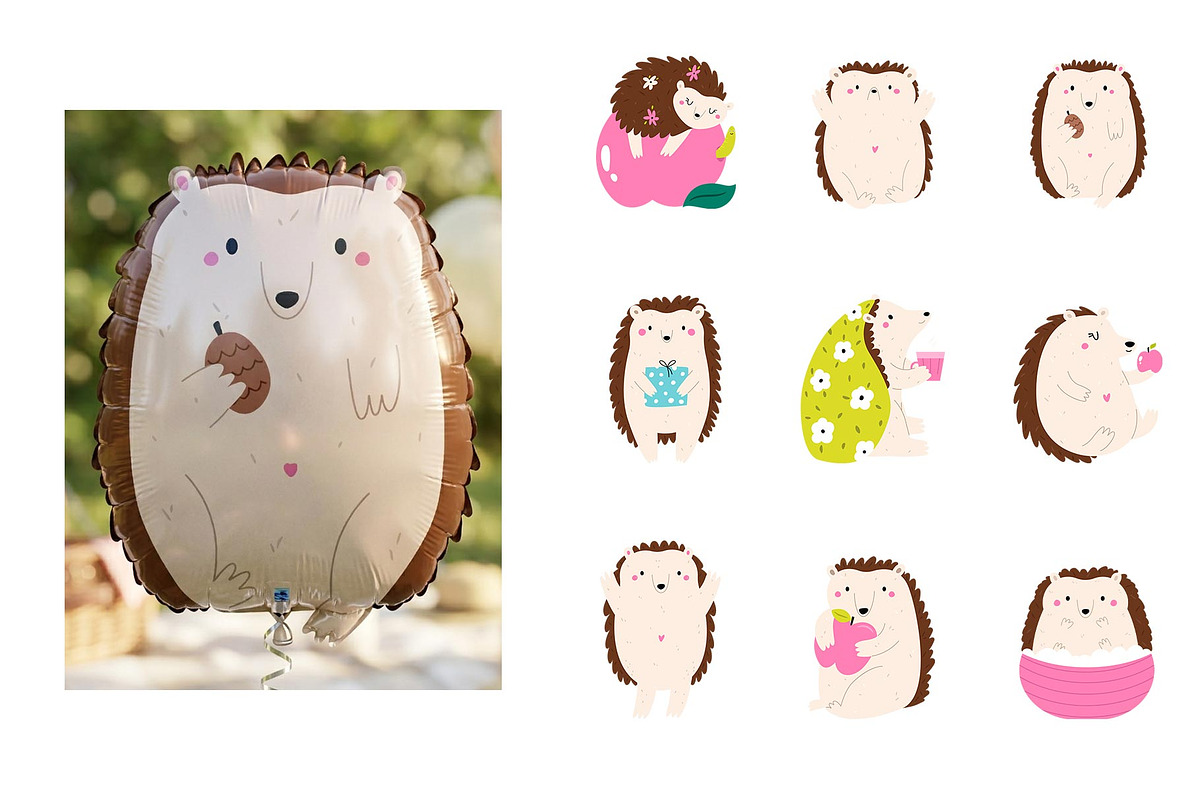 Hedgehogs - cute graphic collection, an Animal Illustration by danceyourlife (Photo 5 of 8)