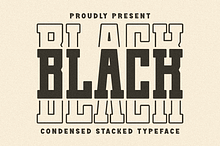 Black - Condensed Stacked Font