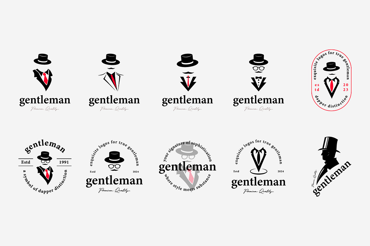gentleman logo design bundle barber, a Branding & Logo Template by Pyruos ID