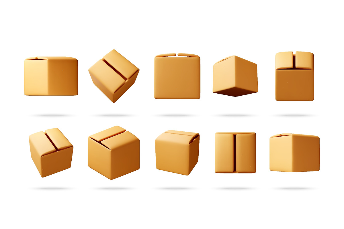 A collection of various yellow 3D, an Object Illustration by Abscent (Photo 1 of 3)