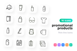 Promotional Products 16 Icons Set