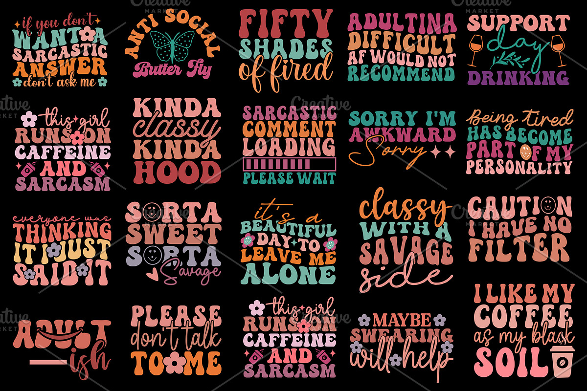 Sarcasm Svg Bundle, Funny quotes, a Graphic by Designer302 (Photo 3 of 46)
