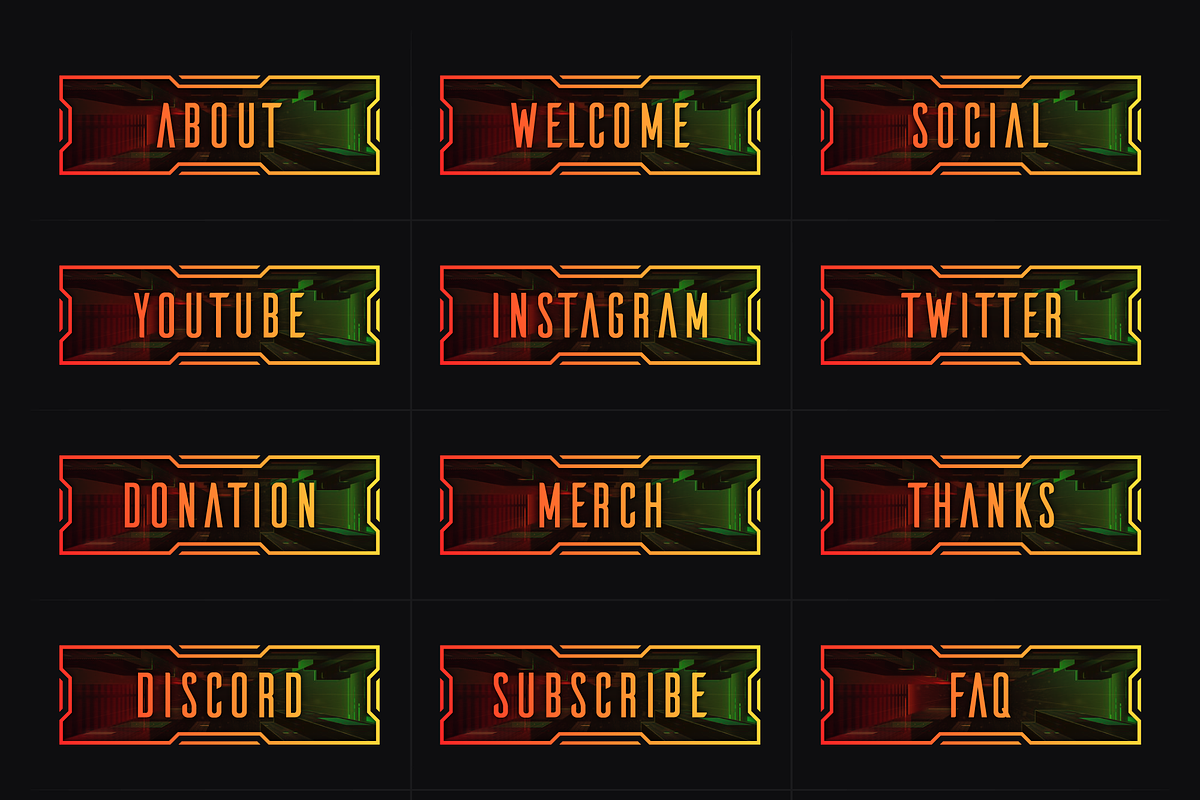 Cyberpunk | 18 Twitch Panels, a Social Media Template by SageDsgn (Photo 6 of 6)