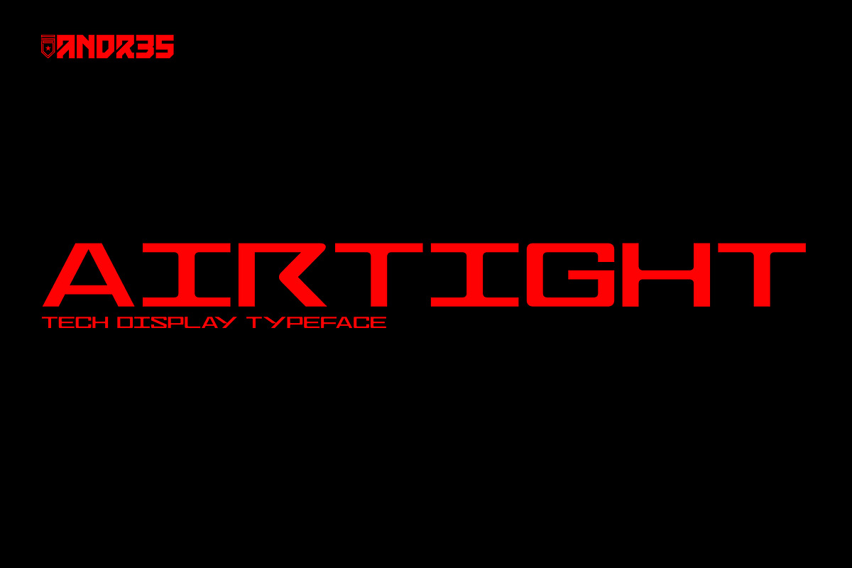 Airtight: Tech Display Font, a Sans Serif Font by ANDR35 (Photo 1 of 7)