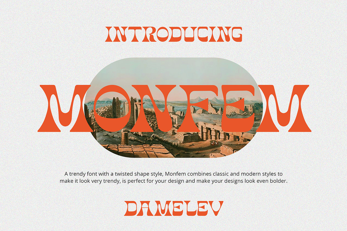 Monfem, a Sans Serif Font by Damelev (Photo 1 of 10)