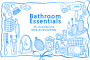 Bathroom Essentials lineart, a Healthcare Illustration by Carpet Tapete Pretzel (Thumbnail 1 of 3)