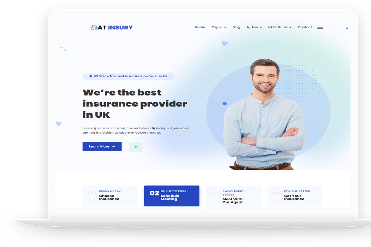 AT Insury Onepage WordPress Theme, a WordPress Template by LTheme (Photo 2 of 2)