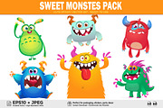 Gummy Grins - 6 Cute Monsters, a Decorative Illustration by D R A W K M A N (Thumbnail 1 of 7)