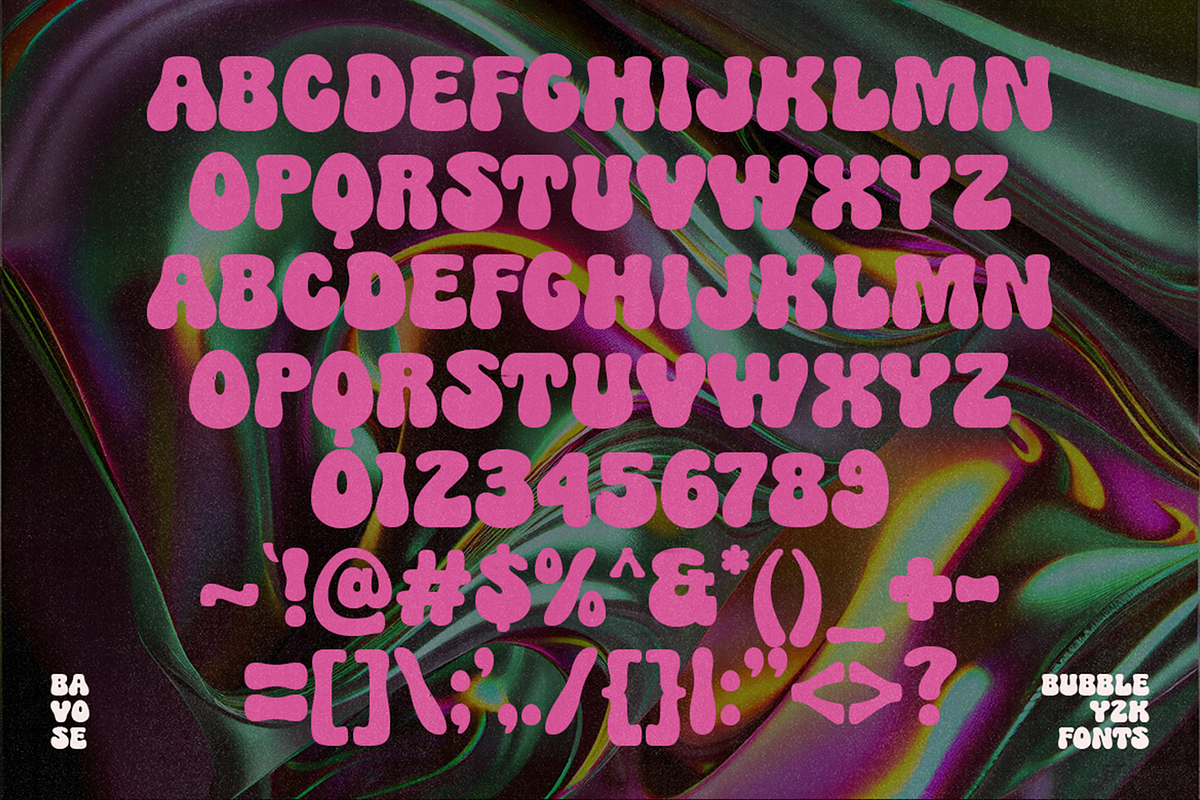 Bavose - Bubble Y2K Fonts, a Sans Serif Font by Konstantine Studio (Photo 3 of 3)