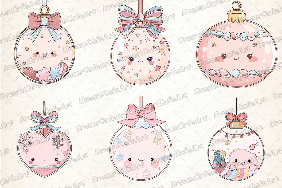 Pastel Kawaii Christmas Ornament, an Illustration by DreamCafeArt (Photo 3 of 7)