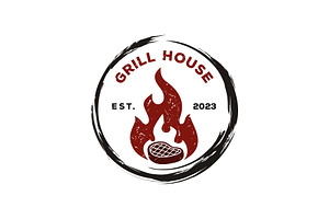 Vintage Grill House logo, a Branding & Logo Template by jundio studio