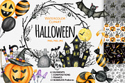 Watercolor HALLOWEEN clipart, an Object Graphic by svetlanaARTdreams (Thumbnail 1 of 11)
