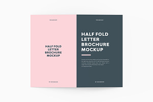 Half Fold Letter Brochure Mockup