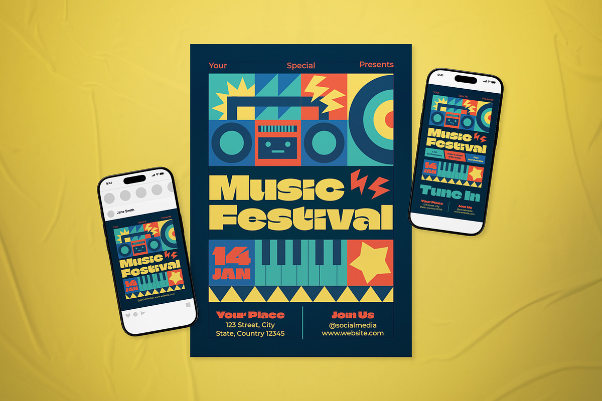 Music Festival Event Flyer Set, a Flyer Template by The Good Store (Photo 1 of 2)