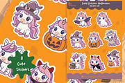 Cute Unicorn Halloween Sticker Set, a Graphic by Dori Debreceni draws (Thumbnail 2 of 4)