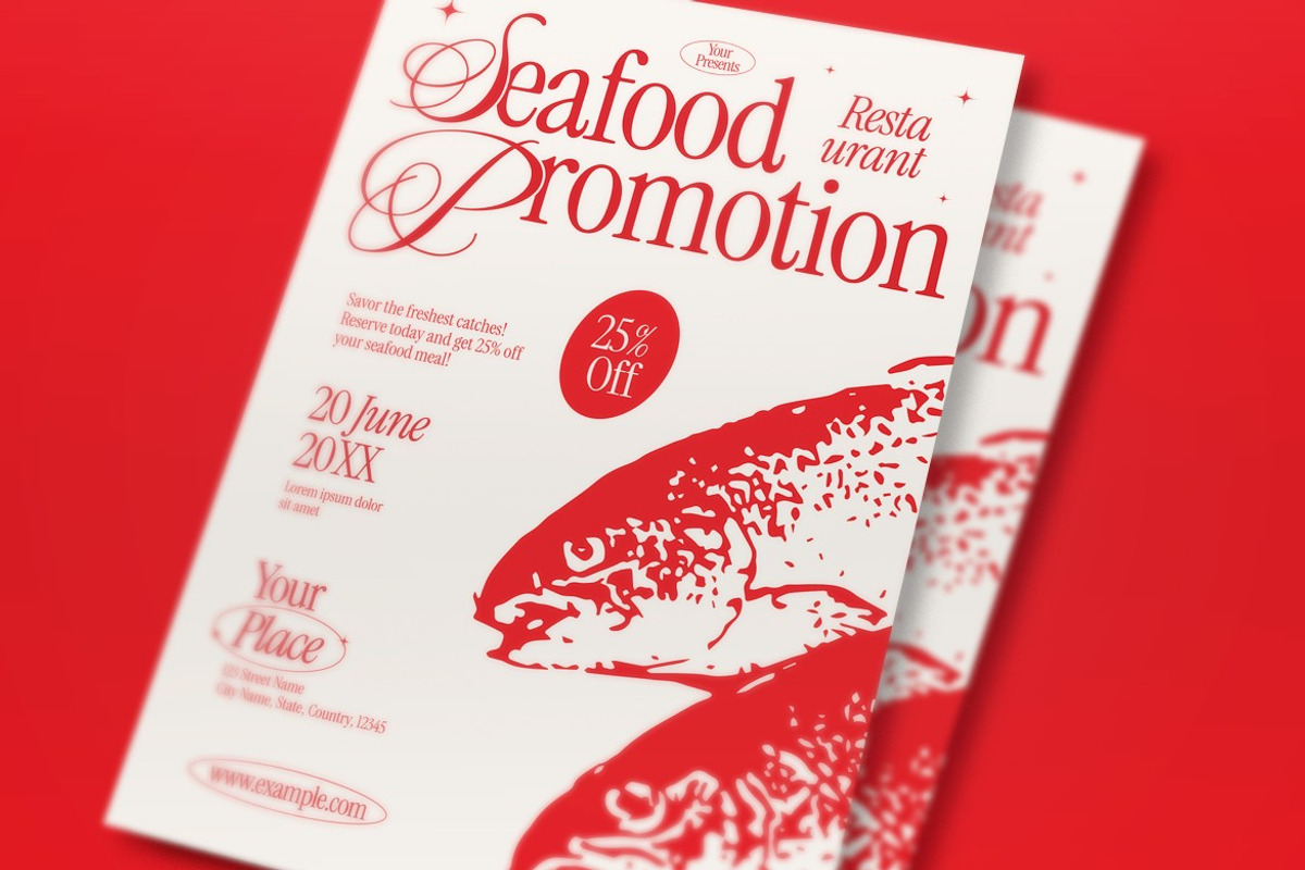Seafood Restaurant Promotion Flyer, a Flyer Template by graphicook (Photo 2 of 3)