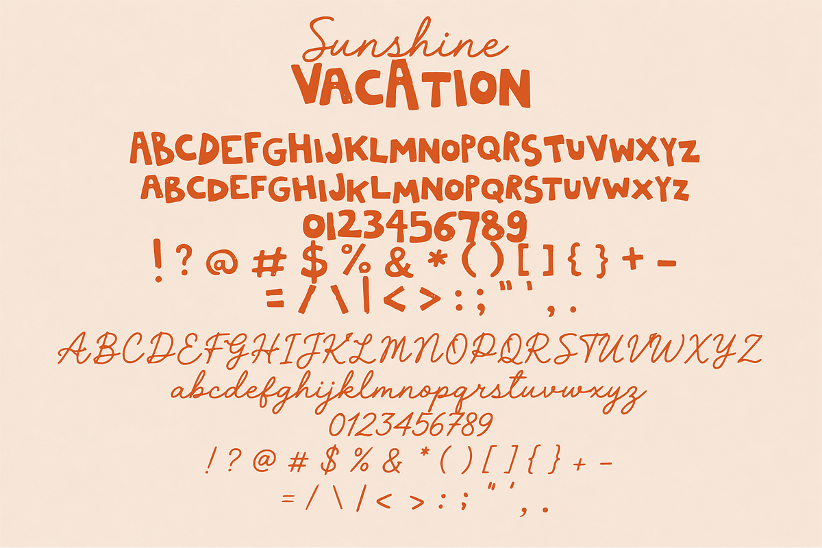 Sunshine Vacation Font Duo, a Handwritten Font by cocodesign (Photo 7 of 9)