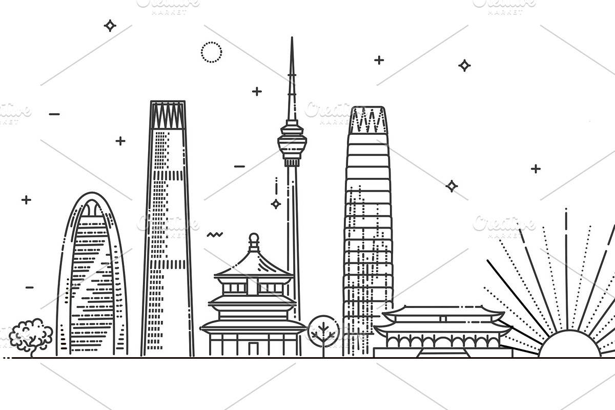 Beijing, China. Vector, an Outline Icon by Tettygreen (Photo 2 of 2)