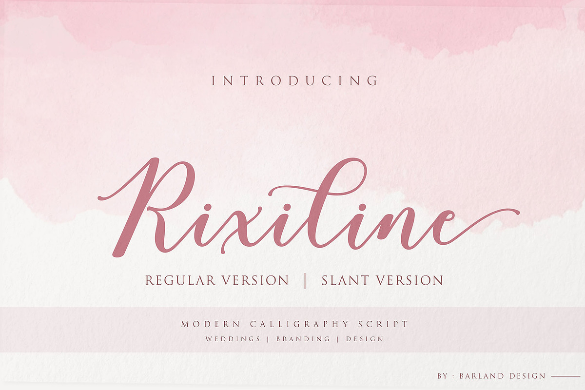 Rixiline Script Font, a Script Font by Barland Design (Photo 1 of 7)