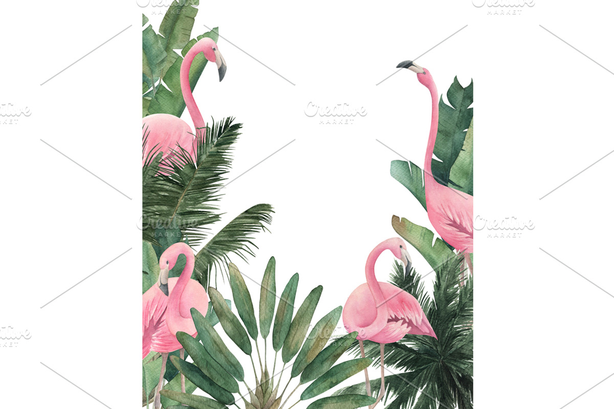 Tropical Collection With Flamingos, a Seasonal Illustration by Natikka Art (Photo 6 of 6)