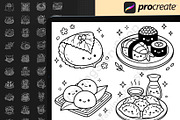 140 Sweets & Food Procreate Stamps, a Brush Add-On by DrawingStoryShop (Thumbnail 5 of 6)