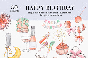 Watercolor Birthday Party Balloons