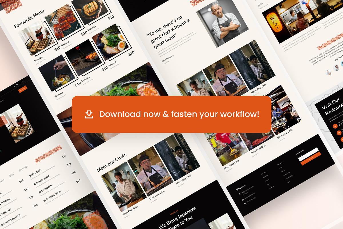 Restaurant Website Template, an UI Kit Template by Kreativ Space (Photo 5 of 5)