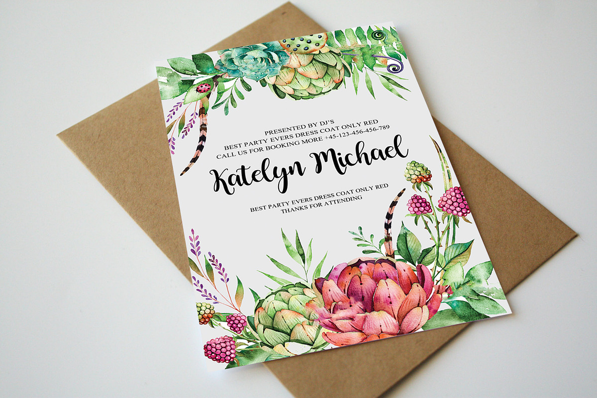 10 Invitation Cards Bundle, a Card Template by graphicforest (Photo 5 of 22)
