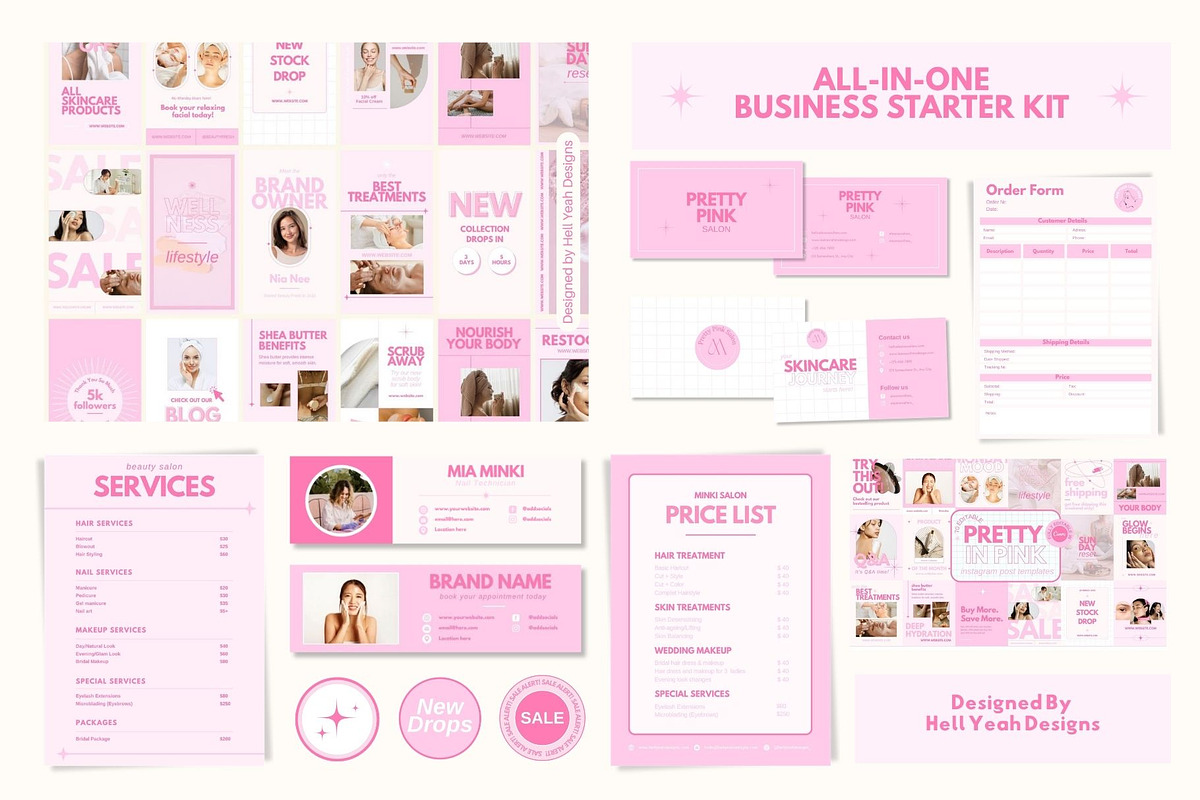 Pretty in Pink Branding Starter Kit, a Social Media Template by Hell Yeah Designs (Photo 9 of 13)