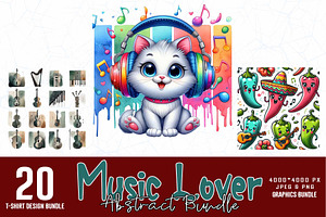 20 Abstract Musical T-shirt Design, a Graphic by Sofia's Fashion