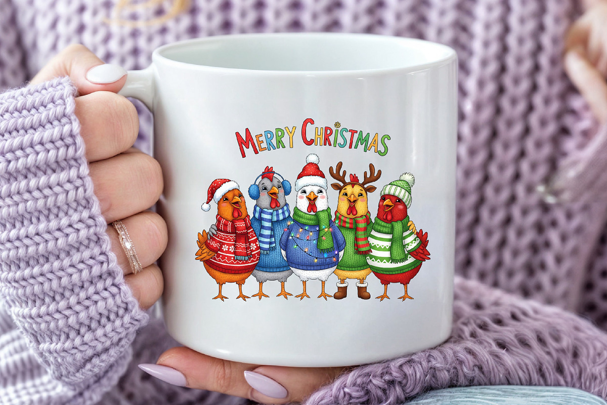 Merry Christmas Chickens PNG, an Icon by Craft Nest (Photo 5 of 6)