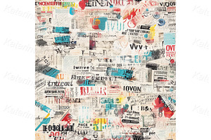 Newspapers Seamless Patterns Set