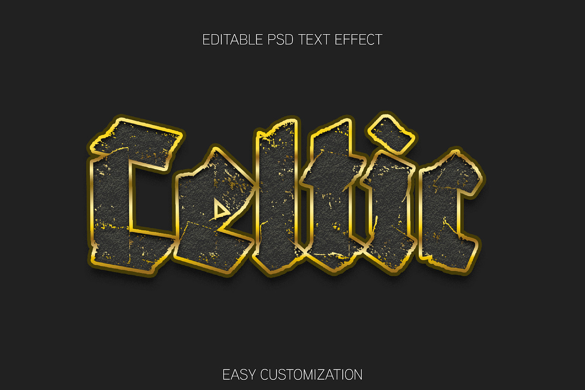 Grunge Celtic Outline Text Effect
