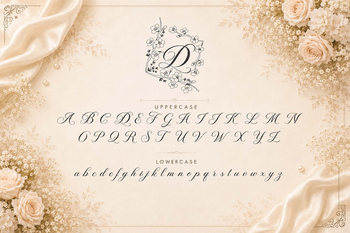 Difarina Sweet Monogram, a Handwritten Font by Yoga Letter (Photo 5 of 6)